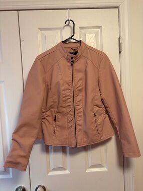 Baccini Dusty Rose Faux Leather Jacket
